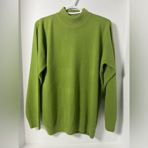 Studio London Sweater Mock Turtleneck Long Sleeve Green Soft Cosy Women’s L
